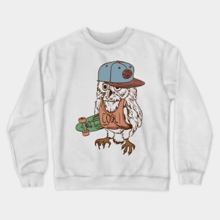 Skateboarding Owl Crewneck Sweatshirt